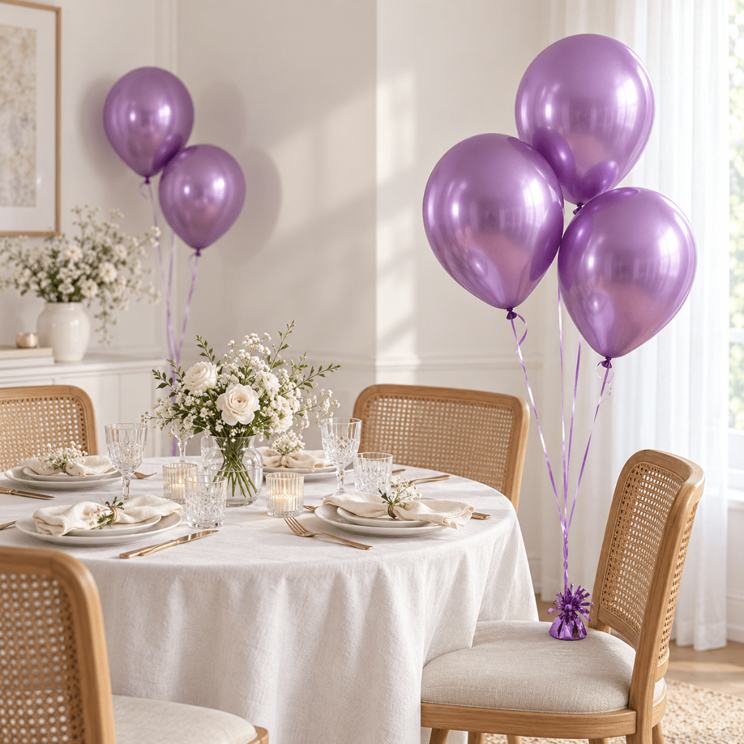 Glossy Luftballons Lila 30 cm, 10 Stück - TwentyFourParty