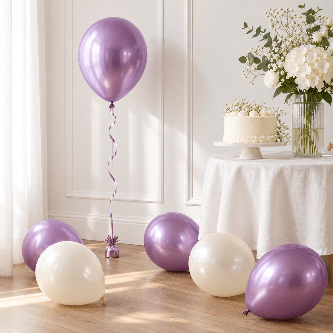 Glossy Luftballons Lila 30 cm, 10 Stück - TwentyFourParty
