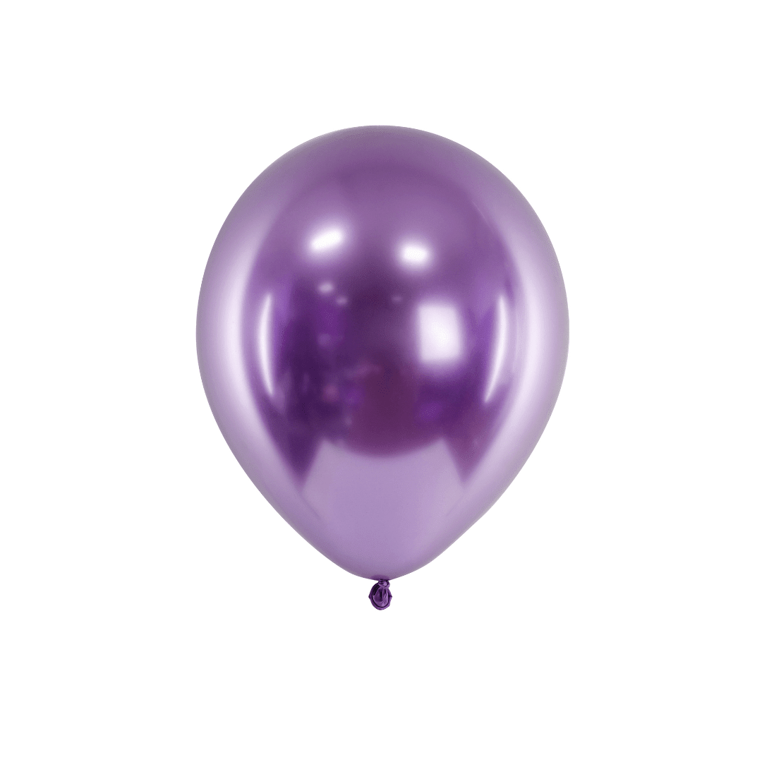Glossy Luftballons Lila 30 cm, 10 Stück - TwentyFourParty