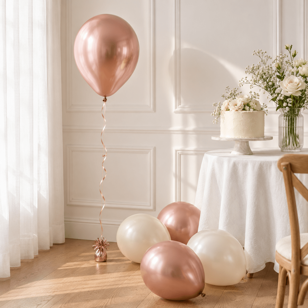 Glossy Luftballons Rose 30 cm, 10 Stück - TwentyFourParty