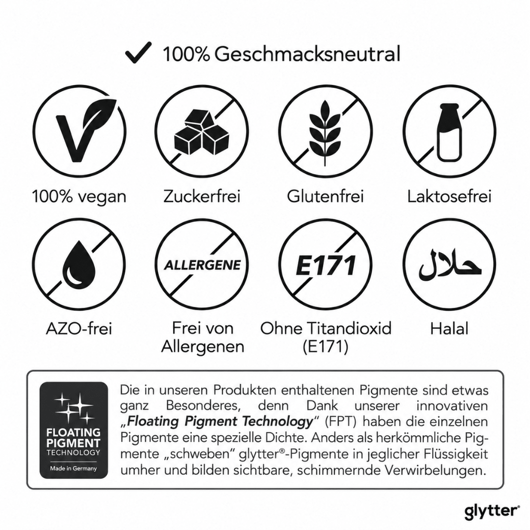 glytter Getränkeglitzer Silber 10 g - TwentyFourParty
