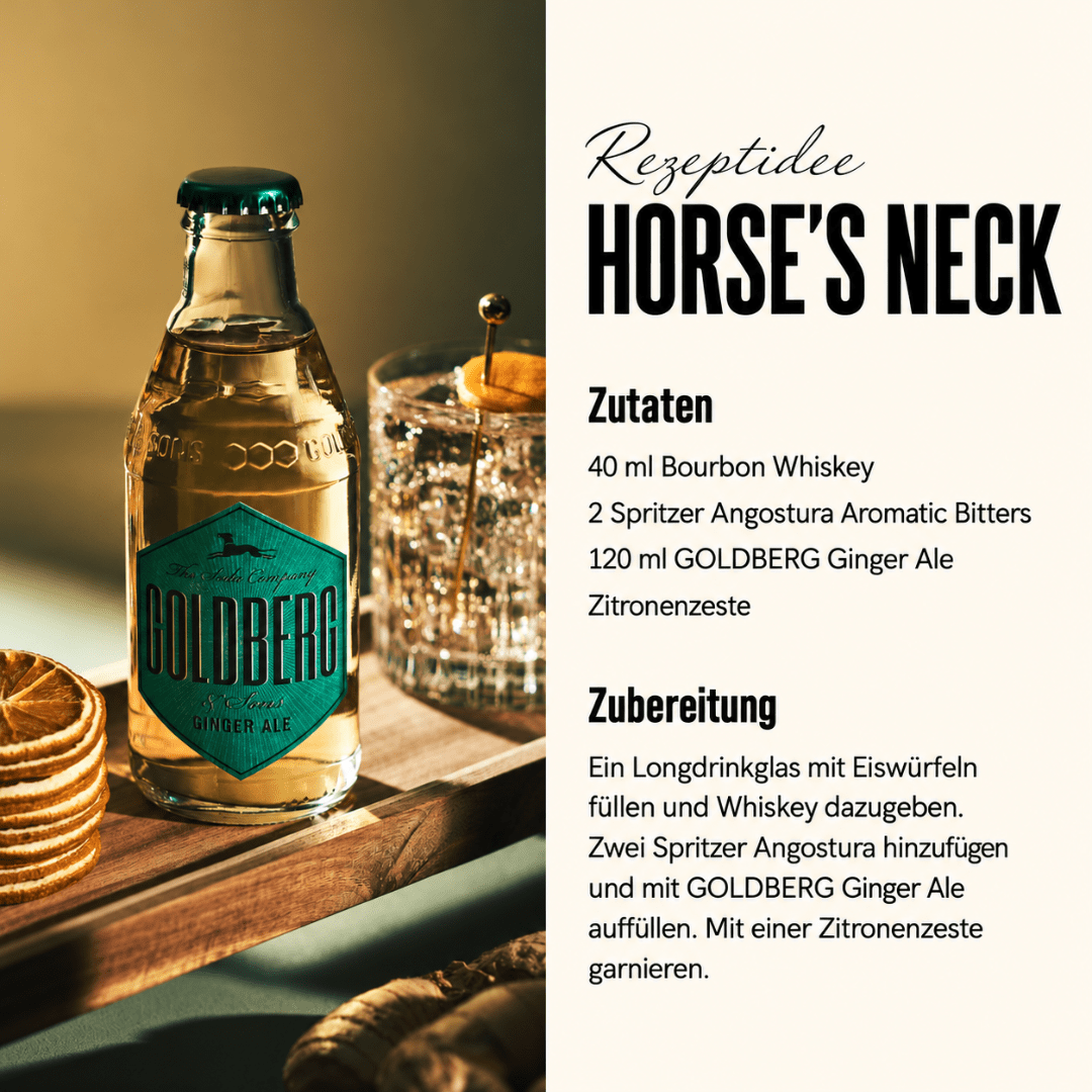 GOLDBERG Ginger Ale 0,2 l – Ingwer-Limo für Whiskey & Rum - TwentyFourParty