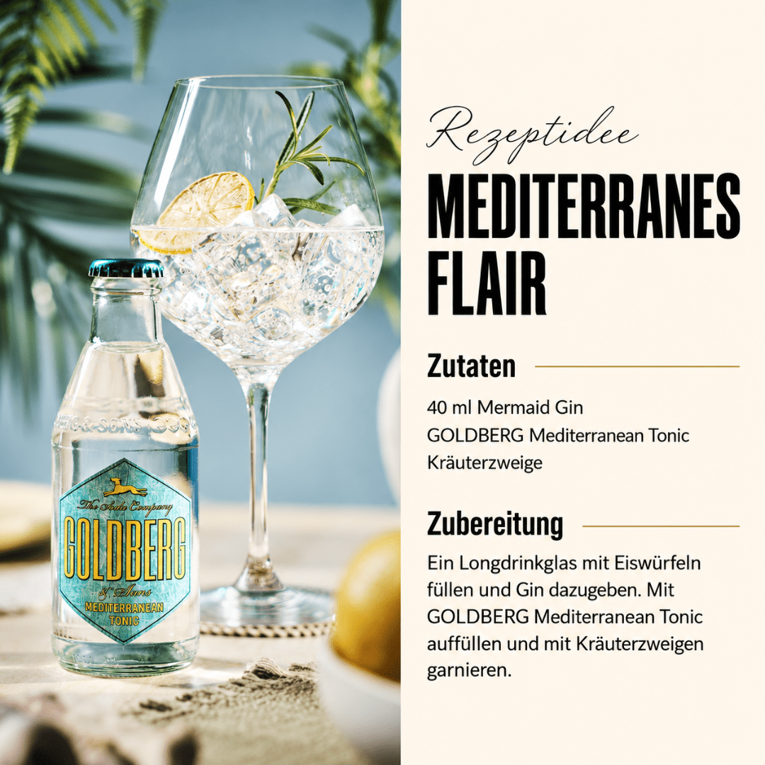 GOLDBERG Mediterranean Tonic 0,2 l – Kräuter-Tonic für Gin - TwentyFourParty