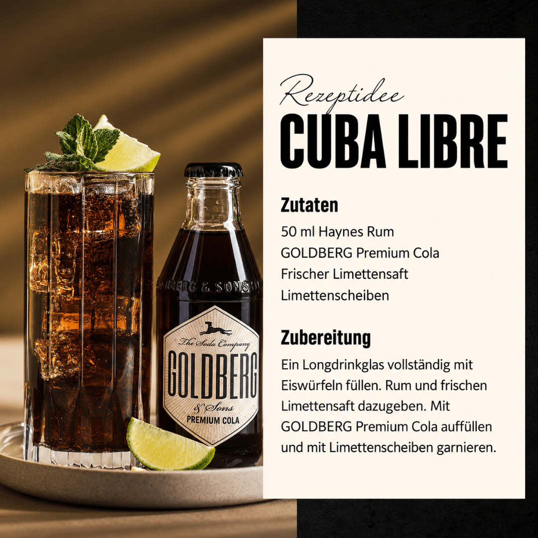 GOLDBERG Premium Cola 0,2 l – Cola für Rum & Whiskey - TwentyFourParty