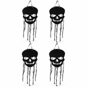 Hängedeko Totenkopf Schwarz 64 cm Set - TwentyFourParty