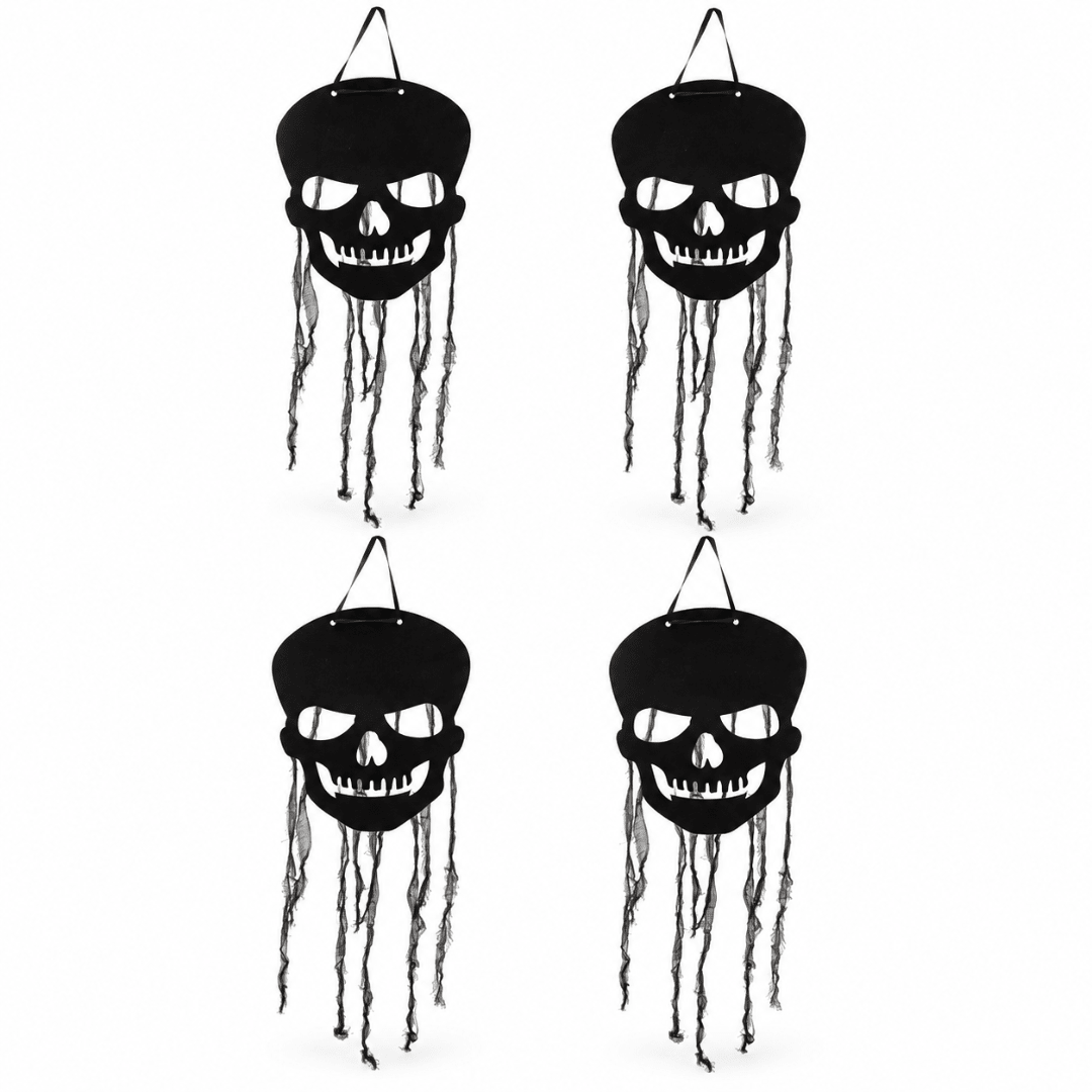 Hängedeko Totenkopf Schwarz 64 cm Set - TwentyFourParty