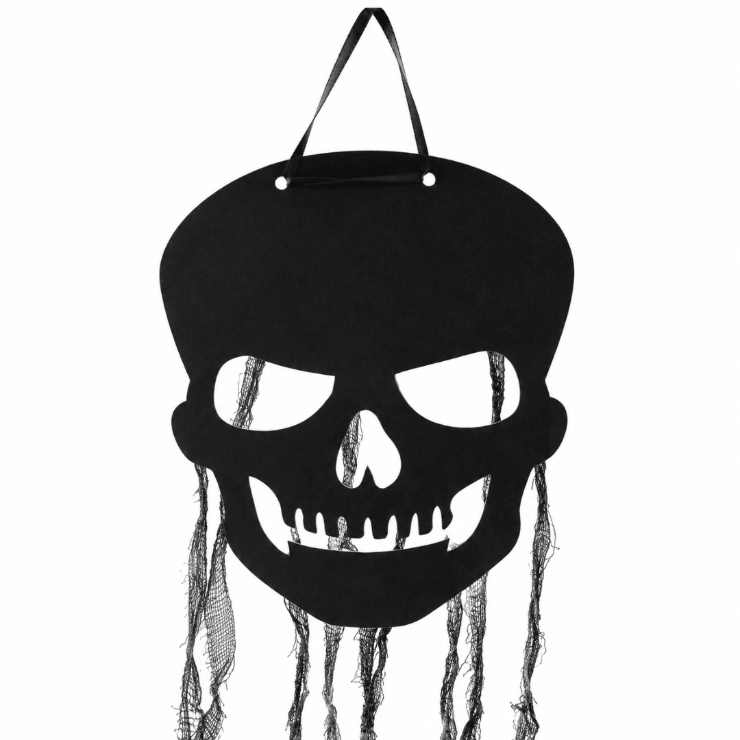 Hängedeko Totenkopf Schwarz 64 cm Set - TwentyFourParty