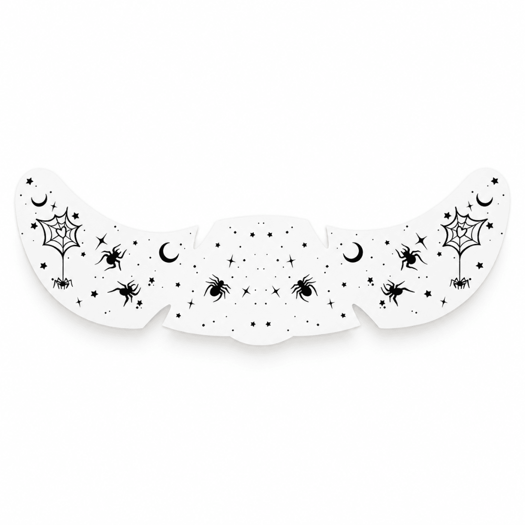 Halloween Gesichtstattoo Spinnen und Sterne - TwentyFourParty