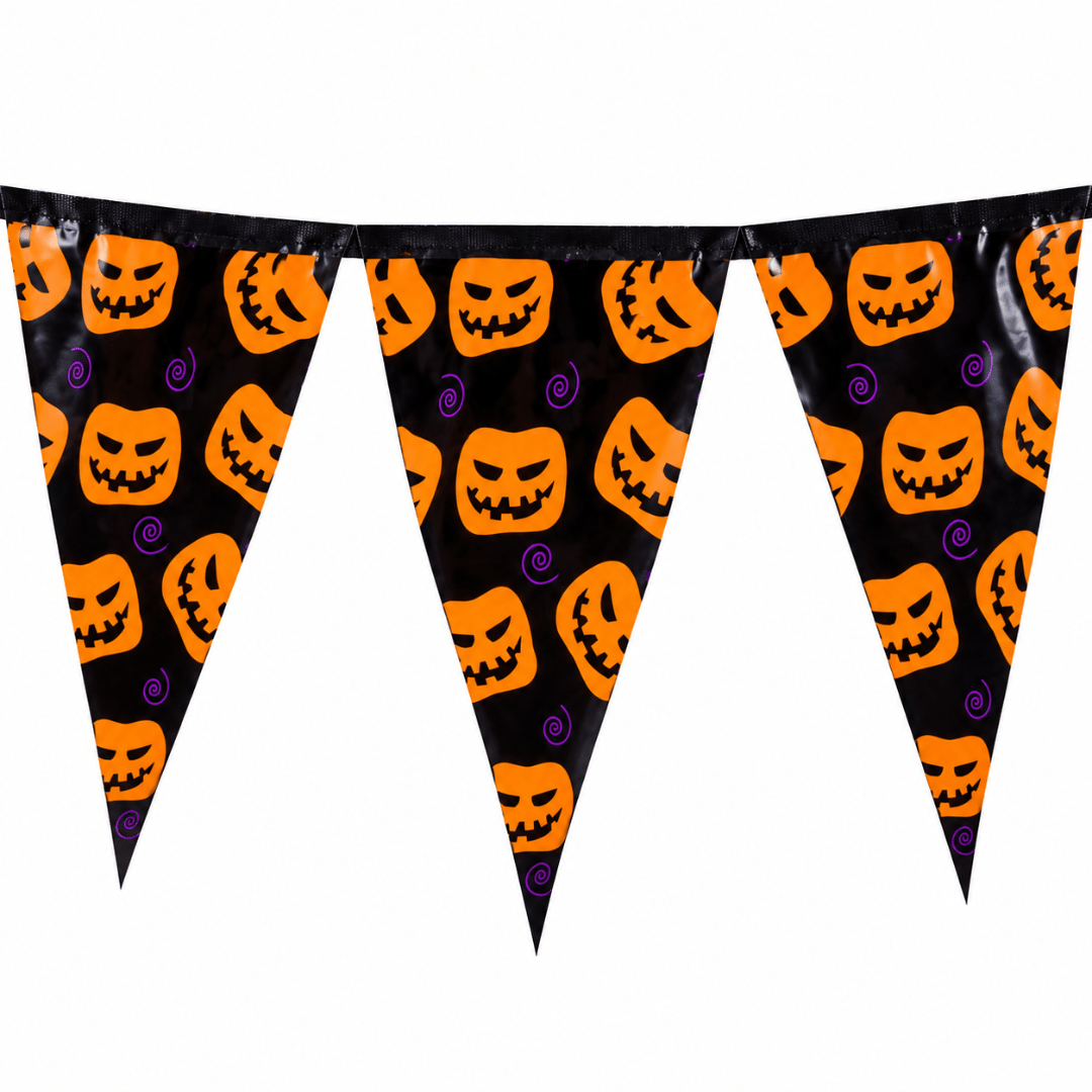 Halloween Wimpelgirlande Kürbis 3,90 m - TwentyFourParty