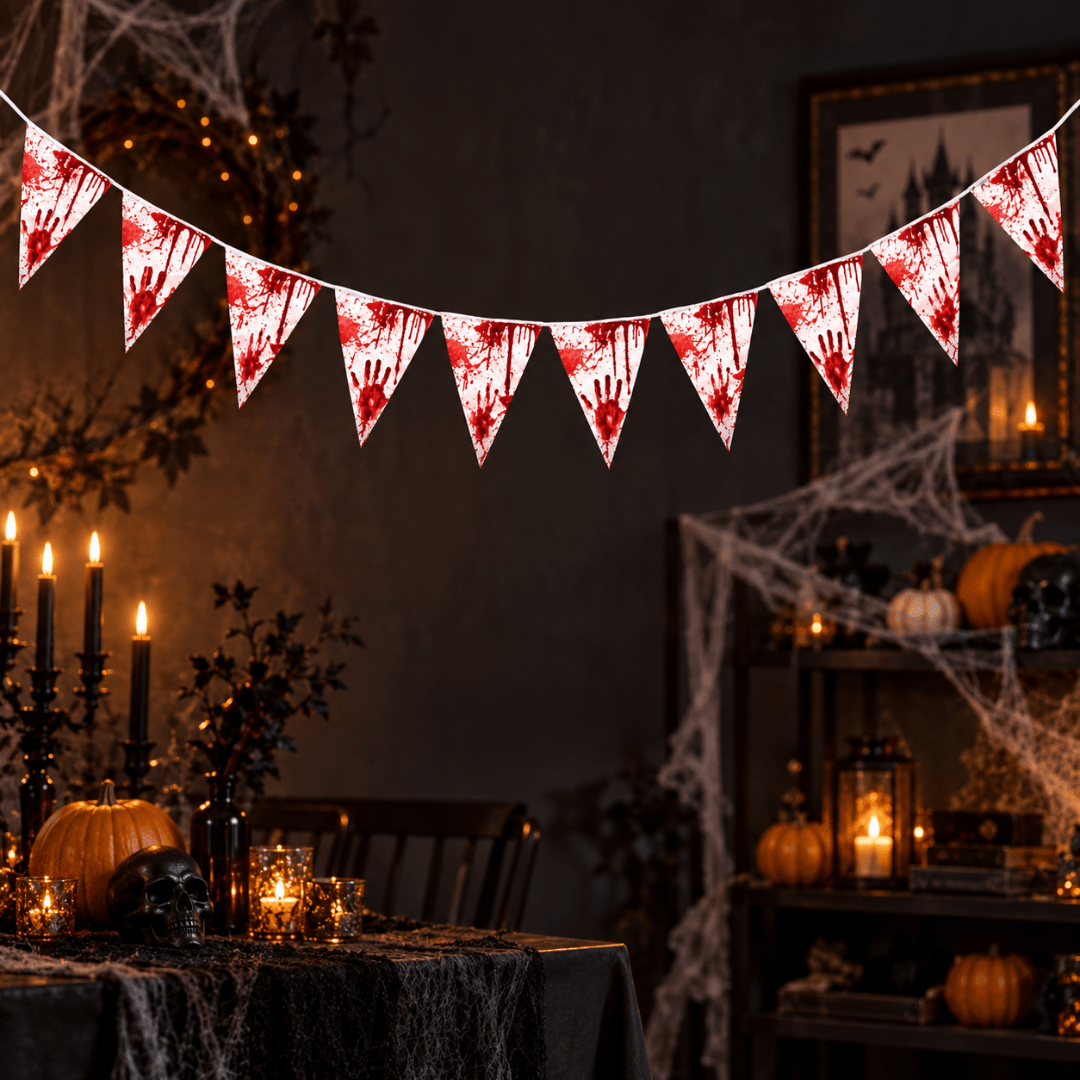 Halloween Wimpelkette Blut 5 m - TwentyFourParty