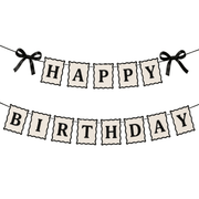 Happy Birthday Girlande Schwarz Weiß - TwentyFourParty