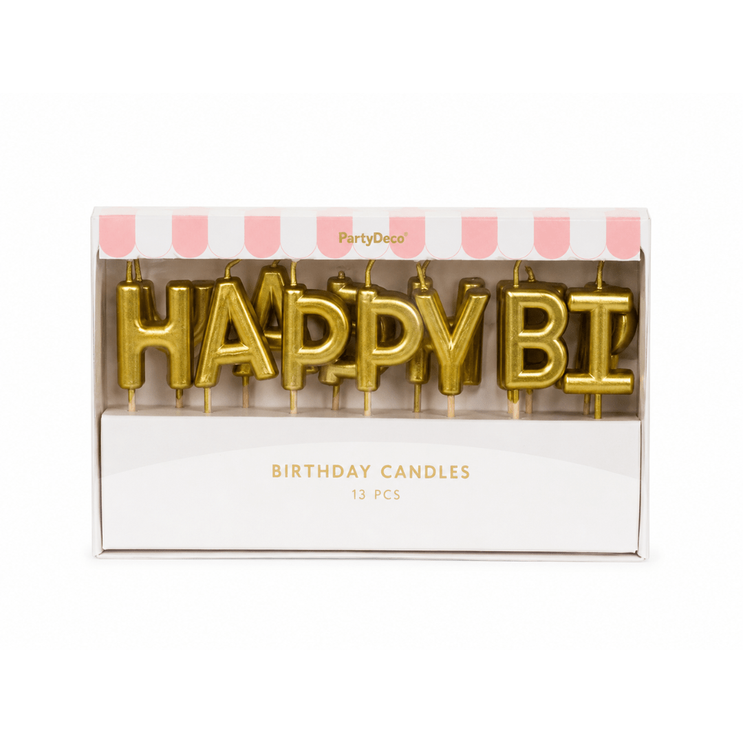 Happy Birthday Kerzen Gold - TwentyFourParty