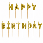 Happy Birthday Kerzen Gold - TwentyFourParty