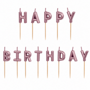 Happy Birthday Kerzen Rosegold - TwentyFourParty