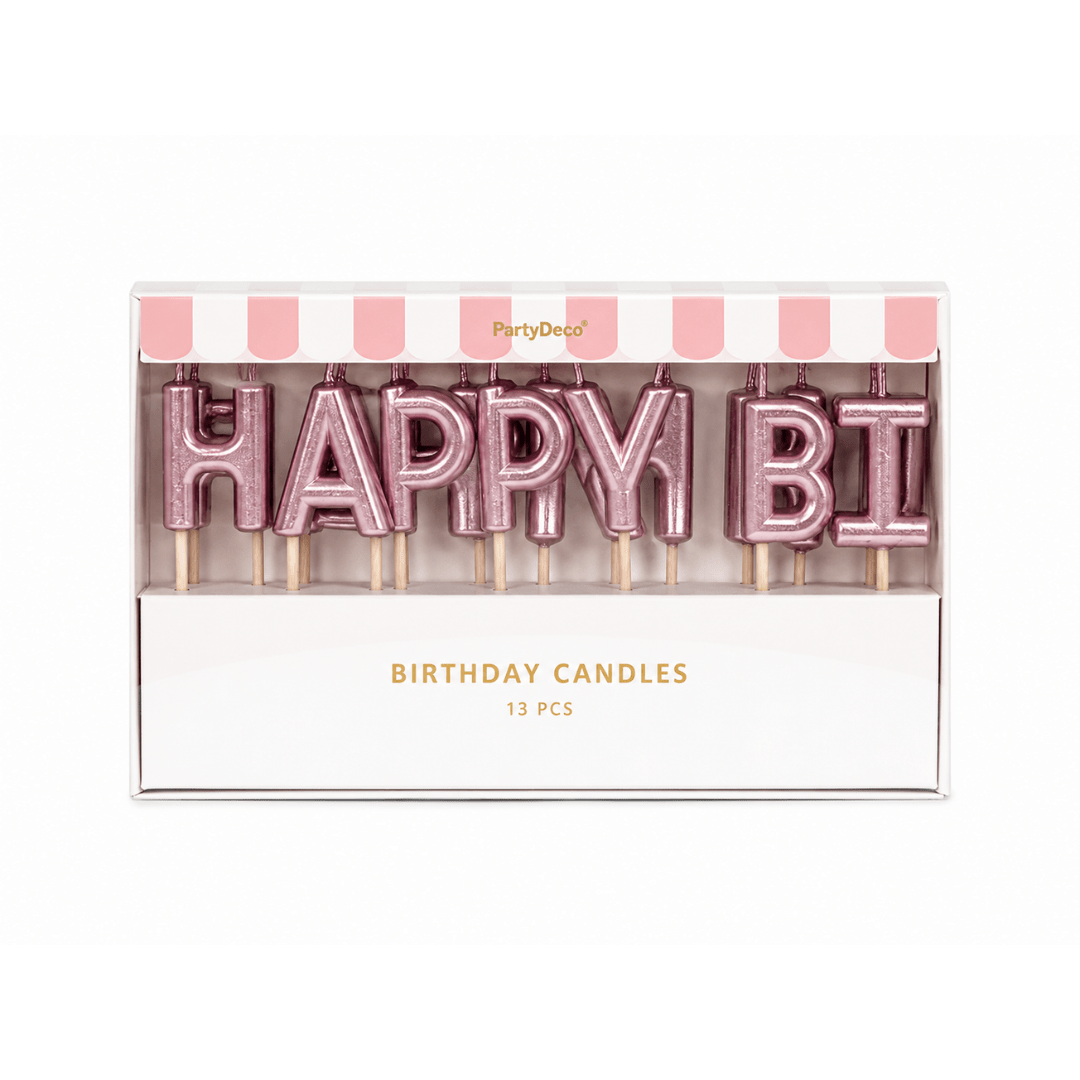 Happy Birthday Kerzen Rosegold - TwentyFourParty