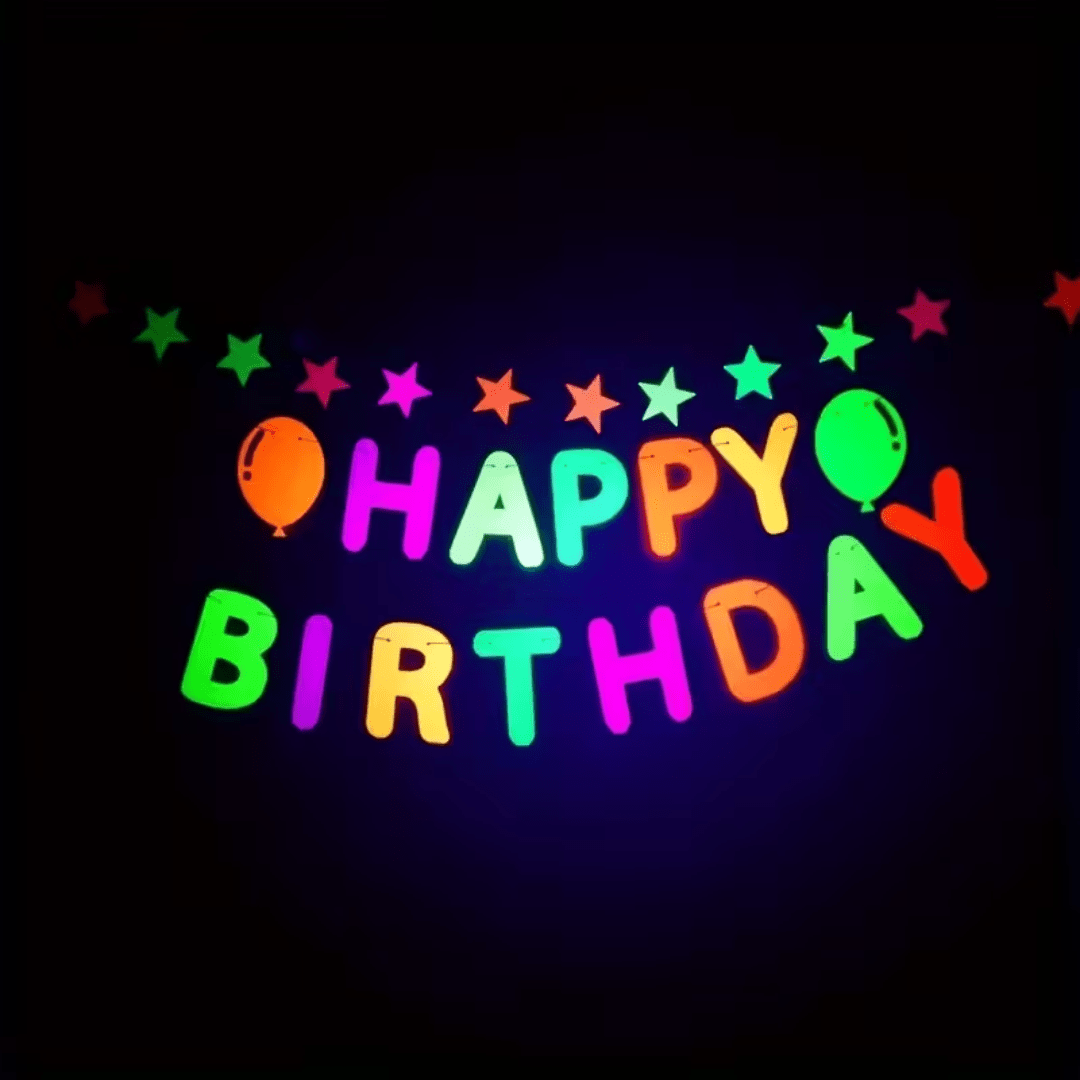 Happy Birthday Partygirlande Neon - TwentyFourParty