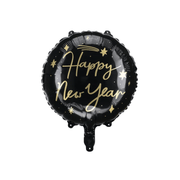 Happy New Year Folienballon Schwarz - TwentyFourParty