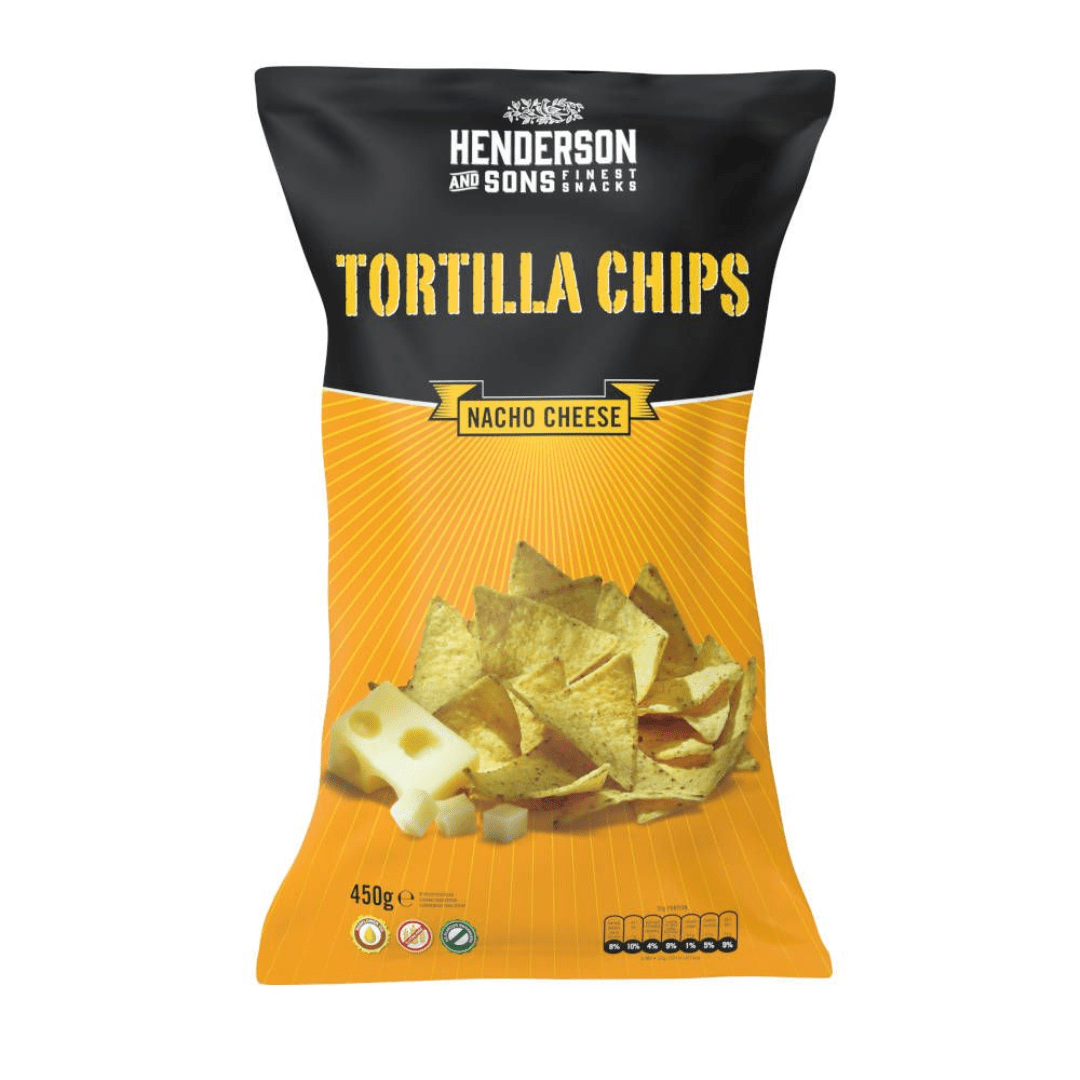 HENDERSON & SONS Nacho Cheese Tortilla Chips XL Packung - TwentyFourParty