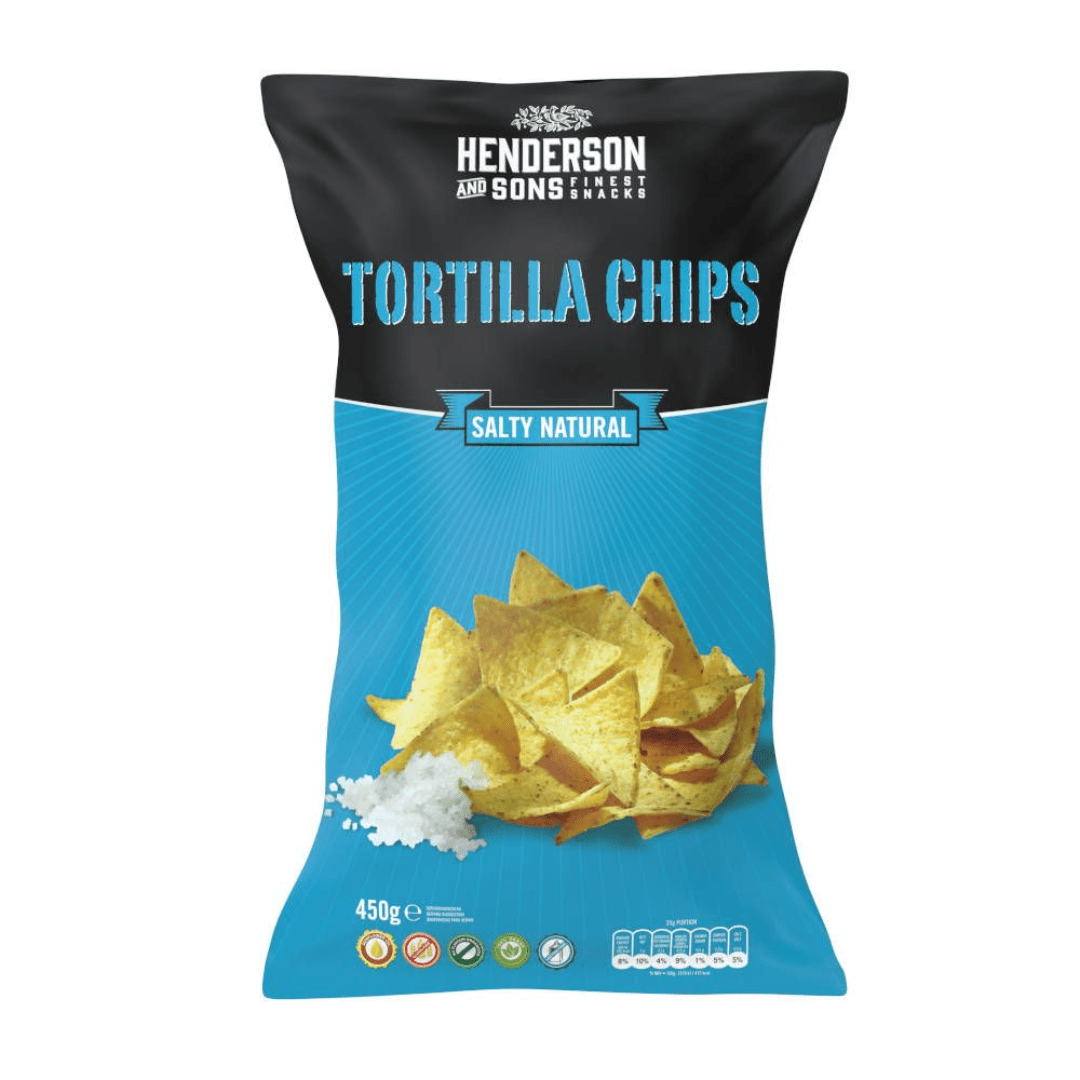 HENDERSON & SONS Salty Natural Tortilla Chips XL Packung - TwentyFourParty