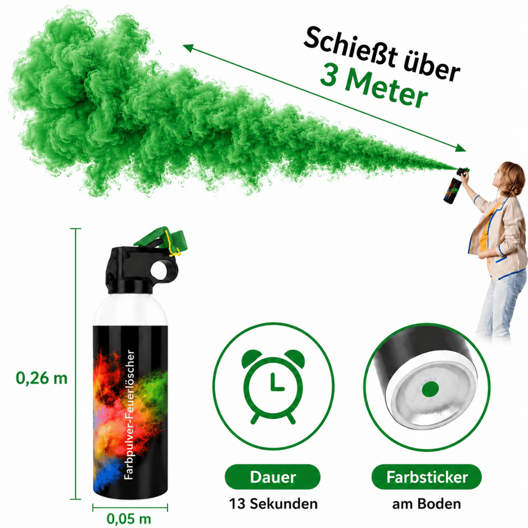Holy Farbpulverlöscher Grün 300 g – Spektakuläre grüne Farbwolken - TwentyFourParty