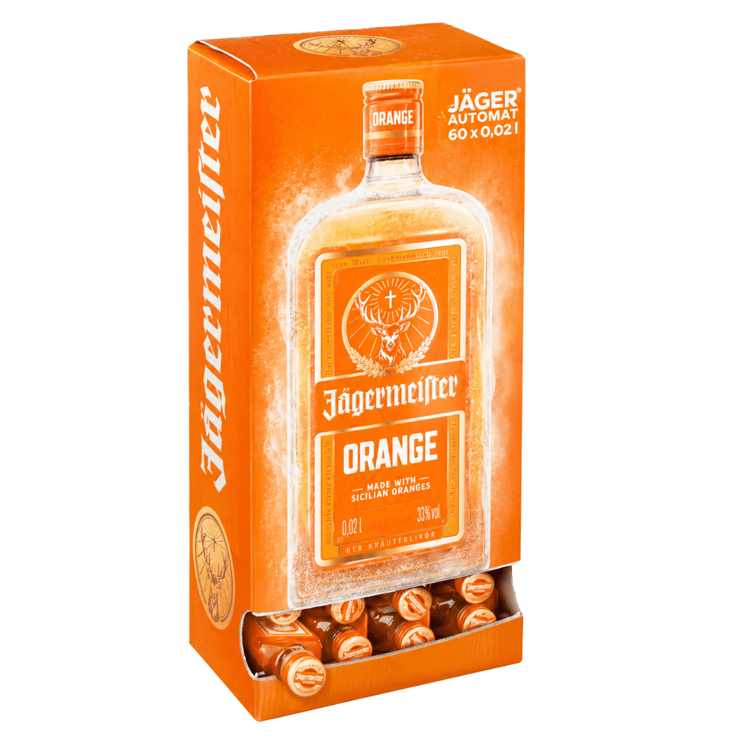 Jägermeister Orange Automat mit 60 Mini Shots 2 cl - TwentyFourParty