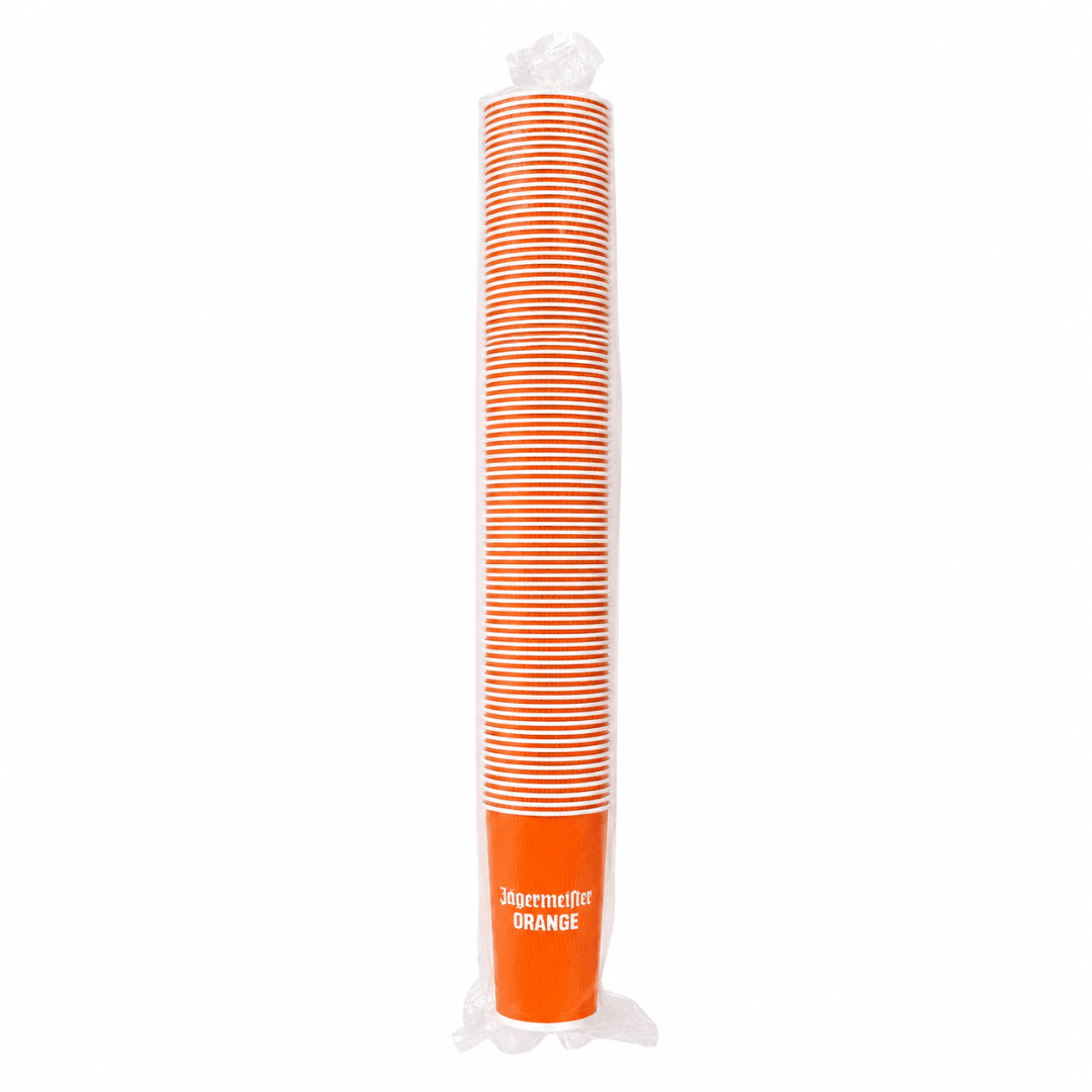 Jägermeister Orange Pappbecher 0,3 l 100 Stück - TwentyFourParty