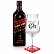 Johnnie Walker Black Ruby 0,7 l Set mit Glas & Barmatte - TwentyFourParty