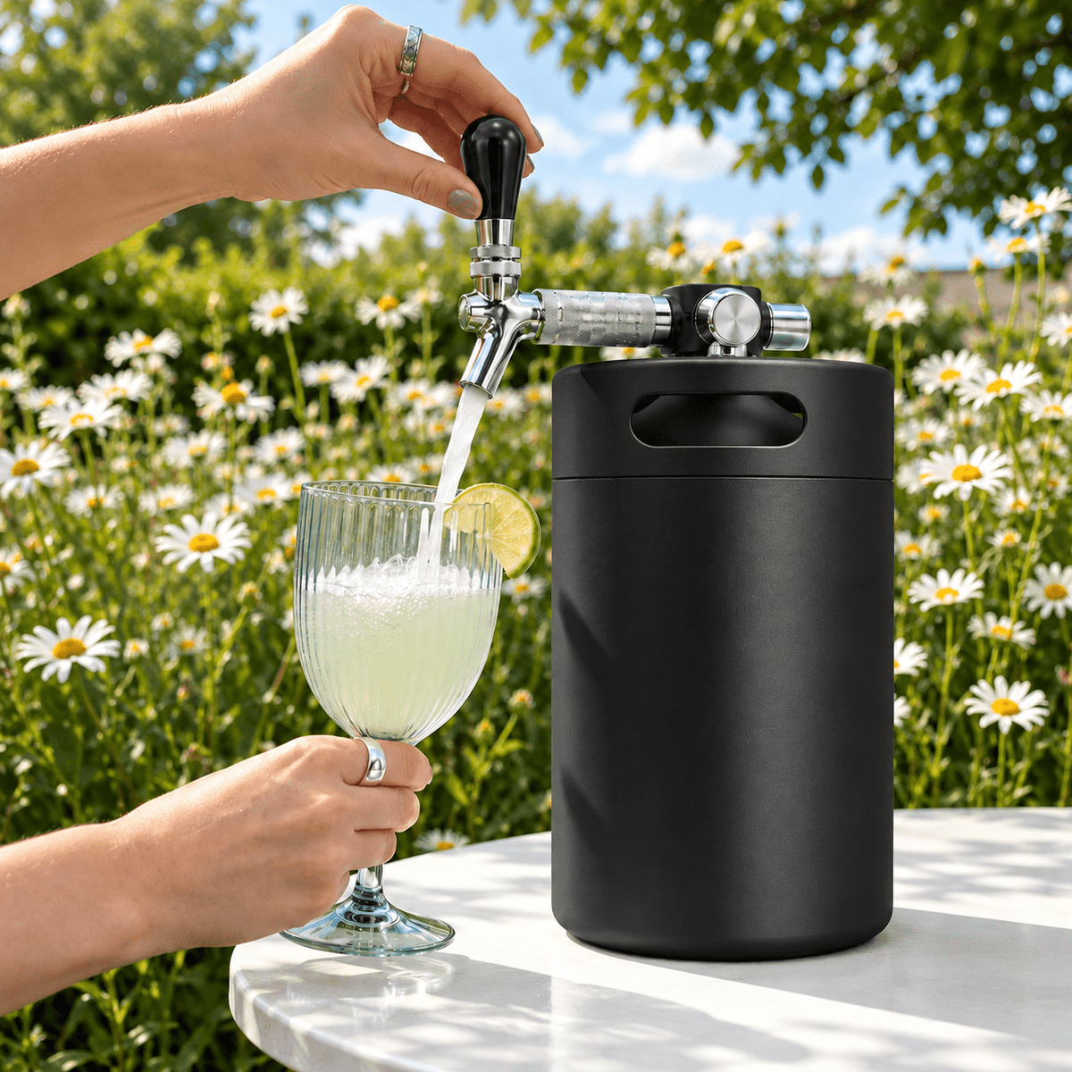 Keggo Mini Keg 4 l Schwarz – Mobile Zapfanlage für Cocktails & Spritz - TwentyFourParty