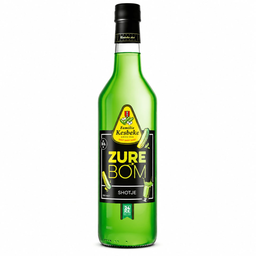 Kesbeke Zure Bom Shot 500 ml – Gurkenlikör 14,9 % Vol. - TwentyFourParty