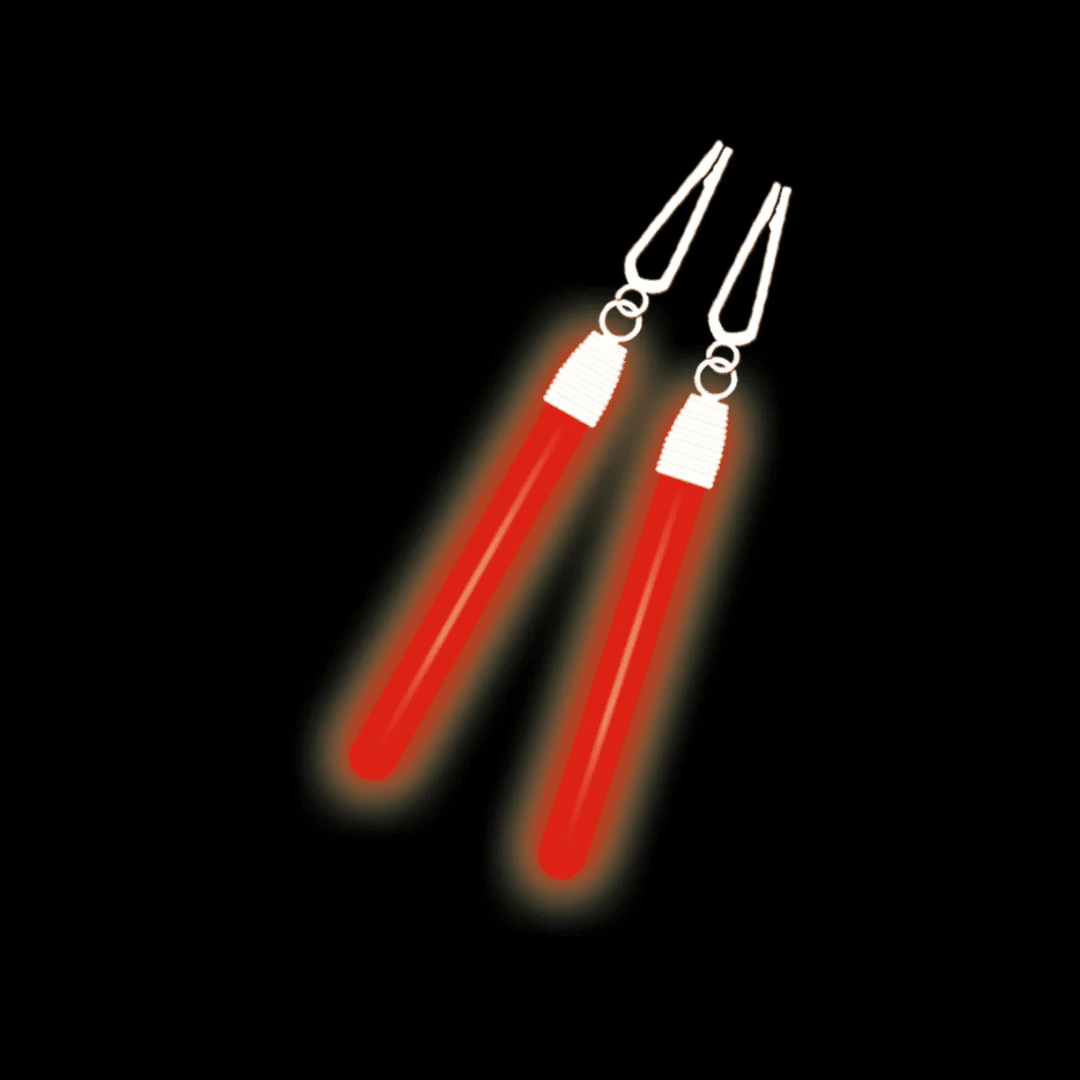 Knicklicht Ohrringe Rot - TwentyFourParty