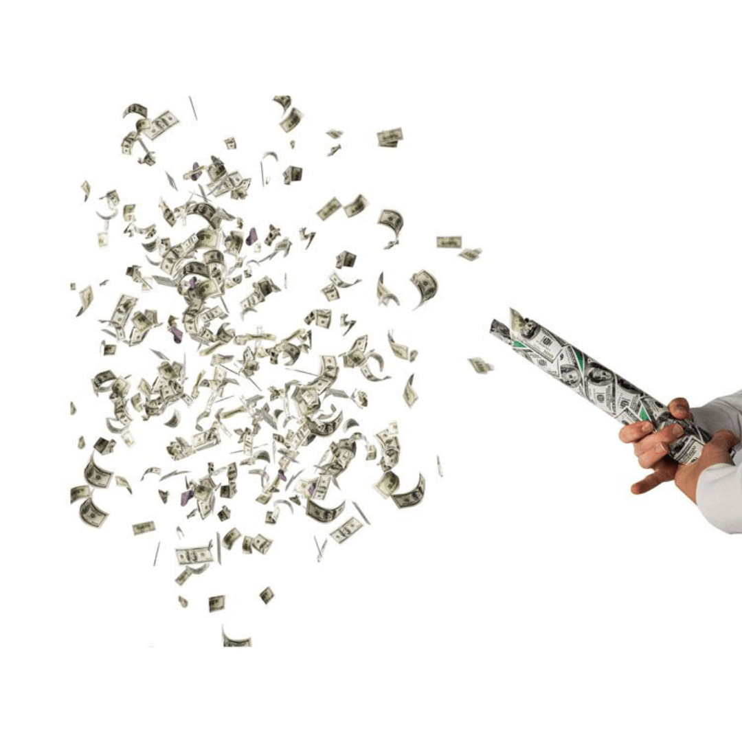 Konfetti - Kanone Dollar Geldregen 30 cm - TwentyFourParty