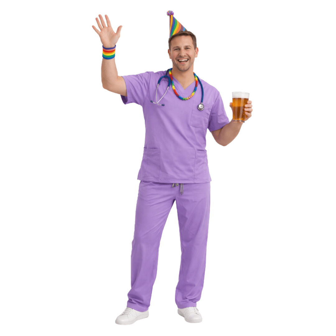 Krankenschwester Kasack Kostüm Lila - TwentyFourParty