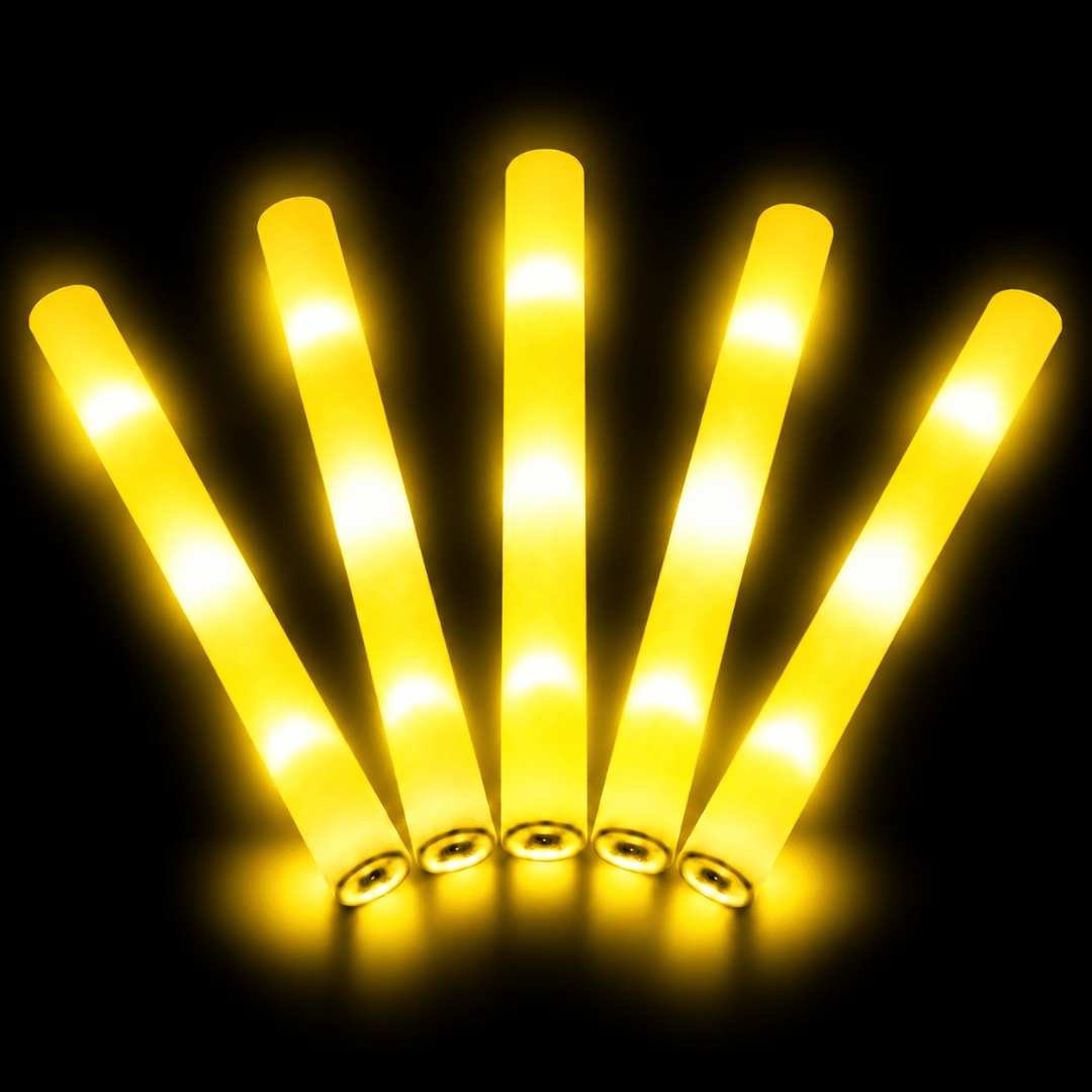 LED Foam Stick, Leuchtstab Gelb - TwentyFourParty
