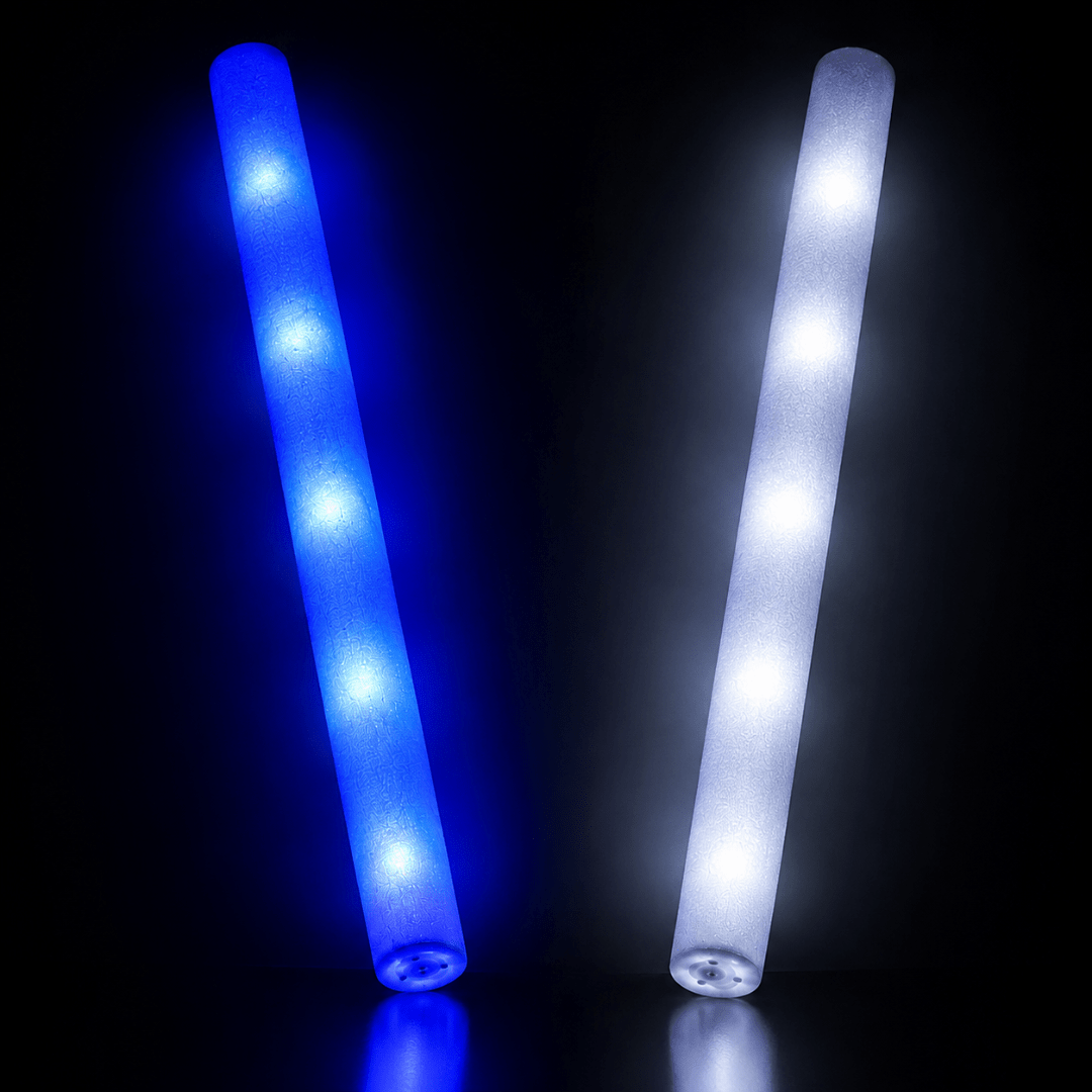LED Foam Sticks Blau Weiß 2er Set - TwentyFourParty