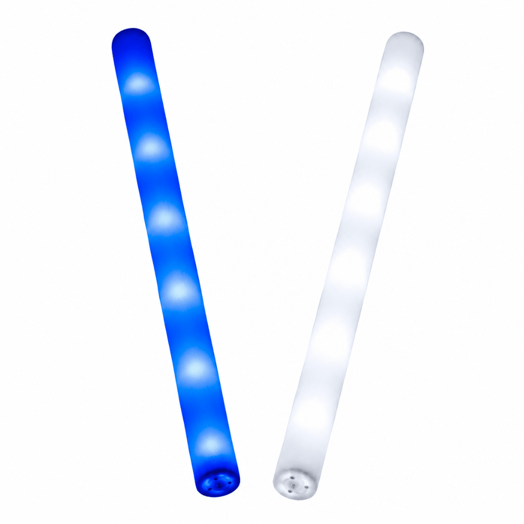 LED Foam Sticks Blau Weiß 2er Set - TwentyFourParty