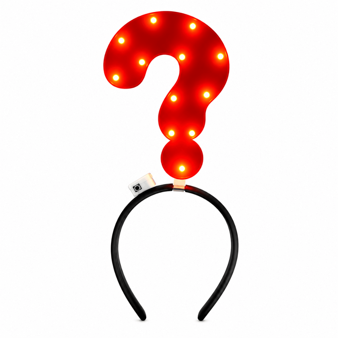 LED Fragezeichen Haarreif Rot - TwentyFourParty