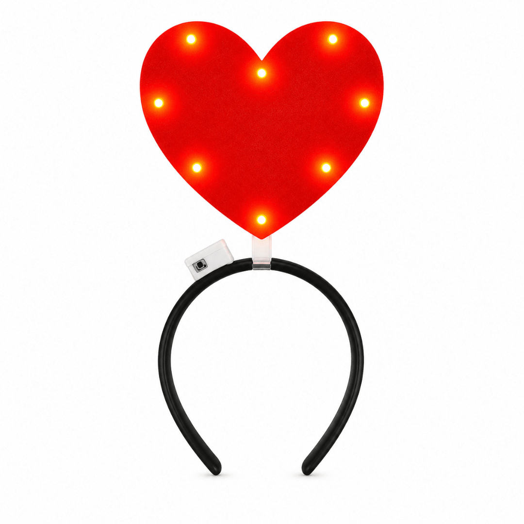 LED Herz Haarreif Rot - TwentyFourParty
