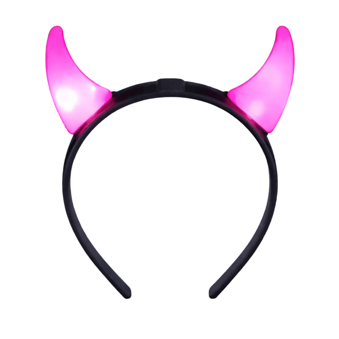 LED Leuchthaarreifen Teufel Pink - TwentyFourParty