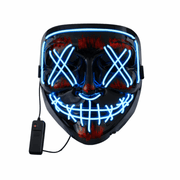 LED Leuchtmaske Blau – EL Wire Horror Maske - TwentyFourParty