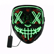 LED Leuchtmaske Grün – EL Wire Horror Maske - TwentyFourParty