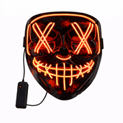 LED Leuchtmaske Orange – EL Wire Horror Maske - TwentyFourParty