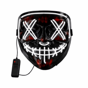 LED Leuchtmaske Weiß – EL Wire Horror Maske - TwentyFourParty