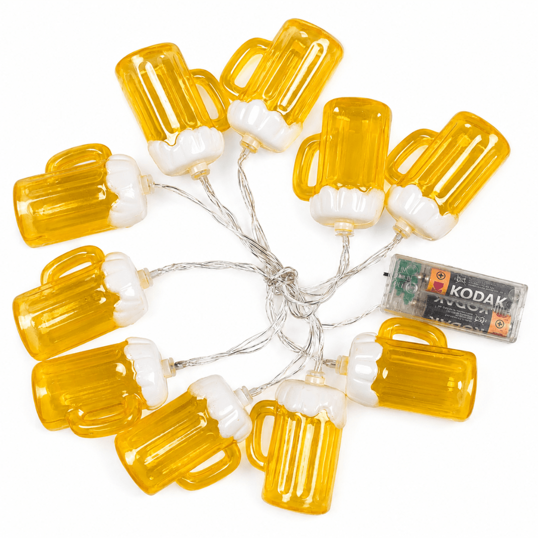 LED Lichtergirlande Bierkrüge 165 cm - TwentyFourParty