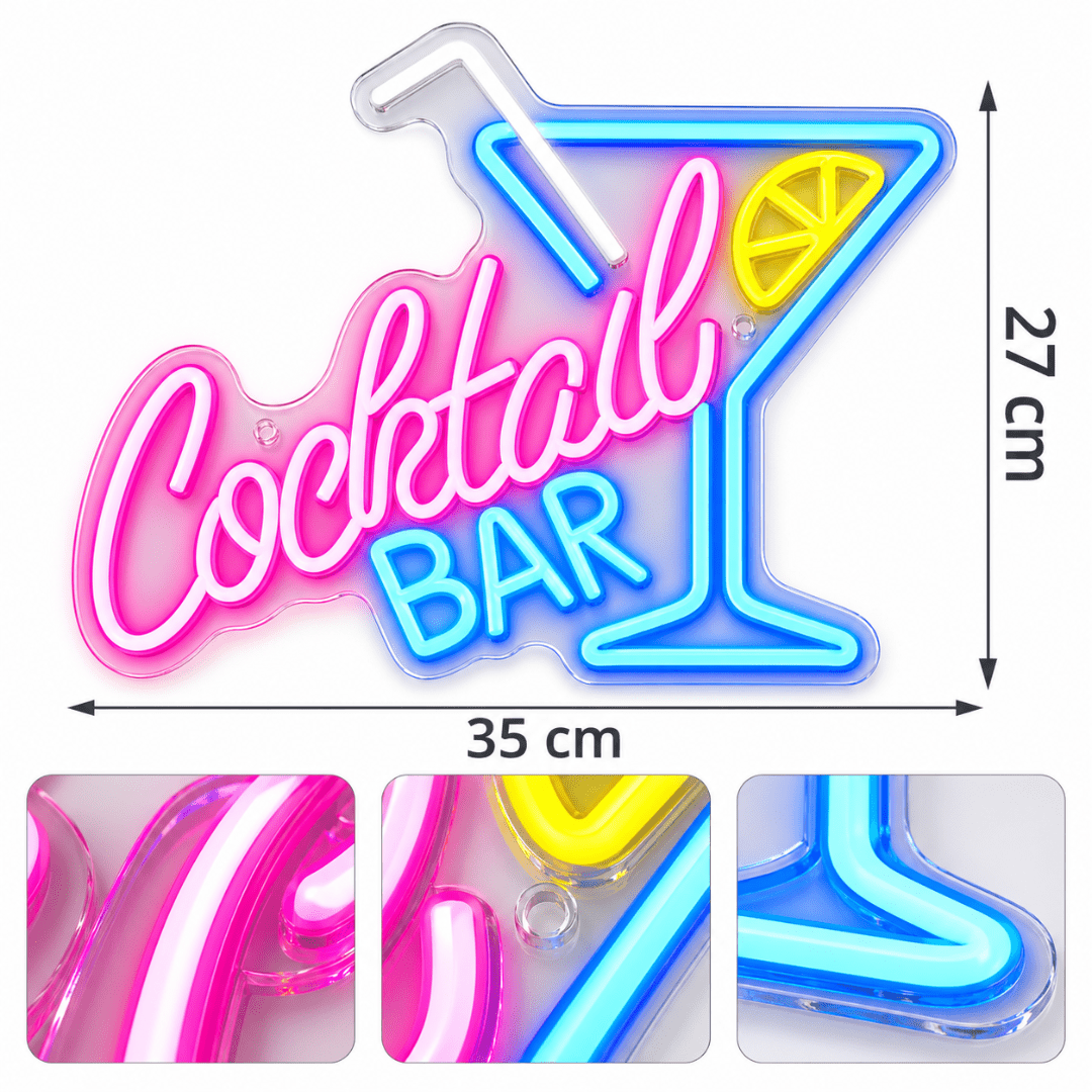 LED Neon Schild Cocktail Bar - TwentyFourParty