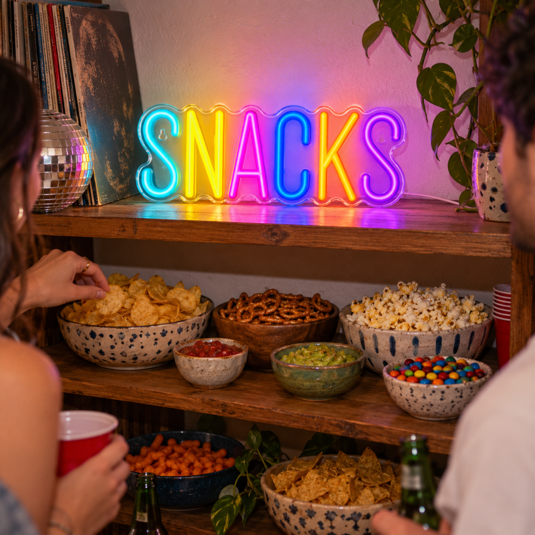 LED Neon Schild SNACKS - TwentyFourParty