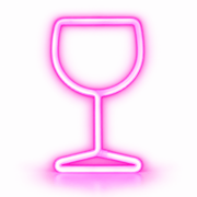 LED Neon Schild Weinglas Rosa - TwentyFourParty