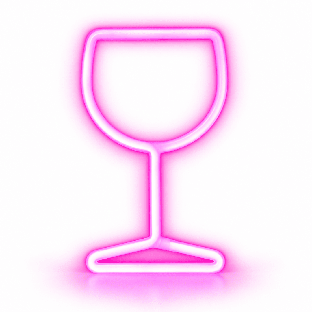 LED Neon Schild Weinglas Rosa - TwentyFourParty