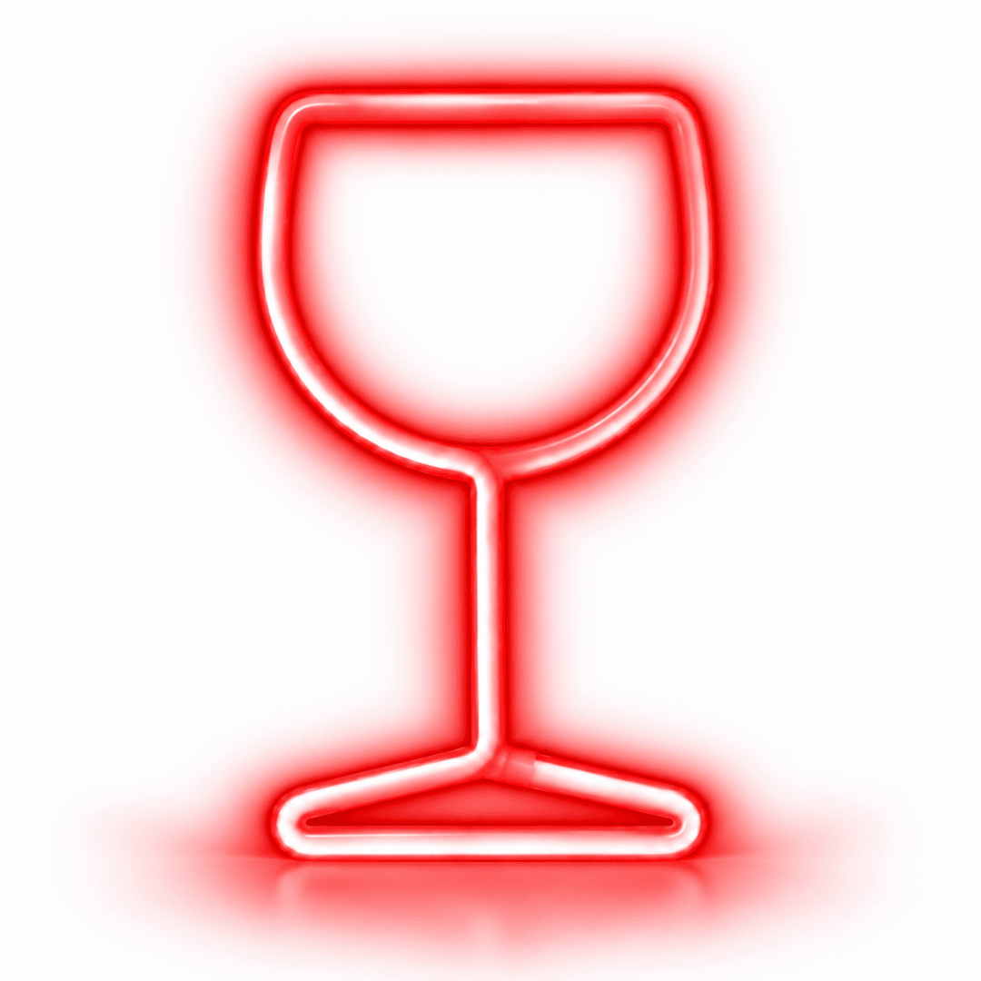 LED Neon Schild Weinglas Rot - TwentyFourParty