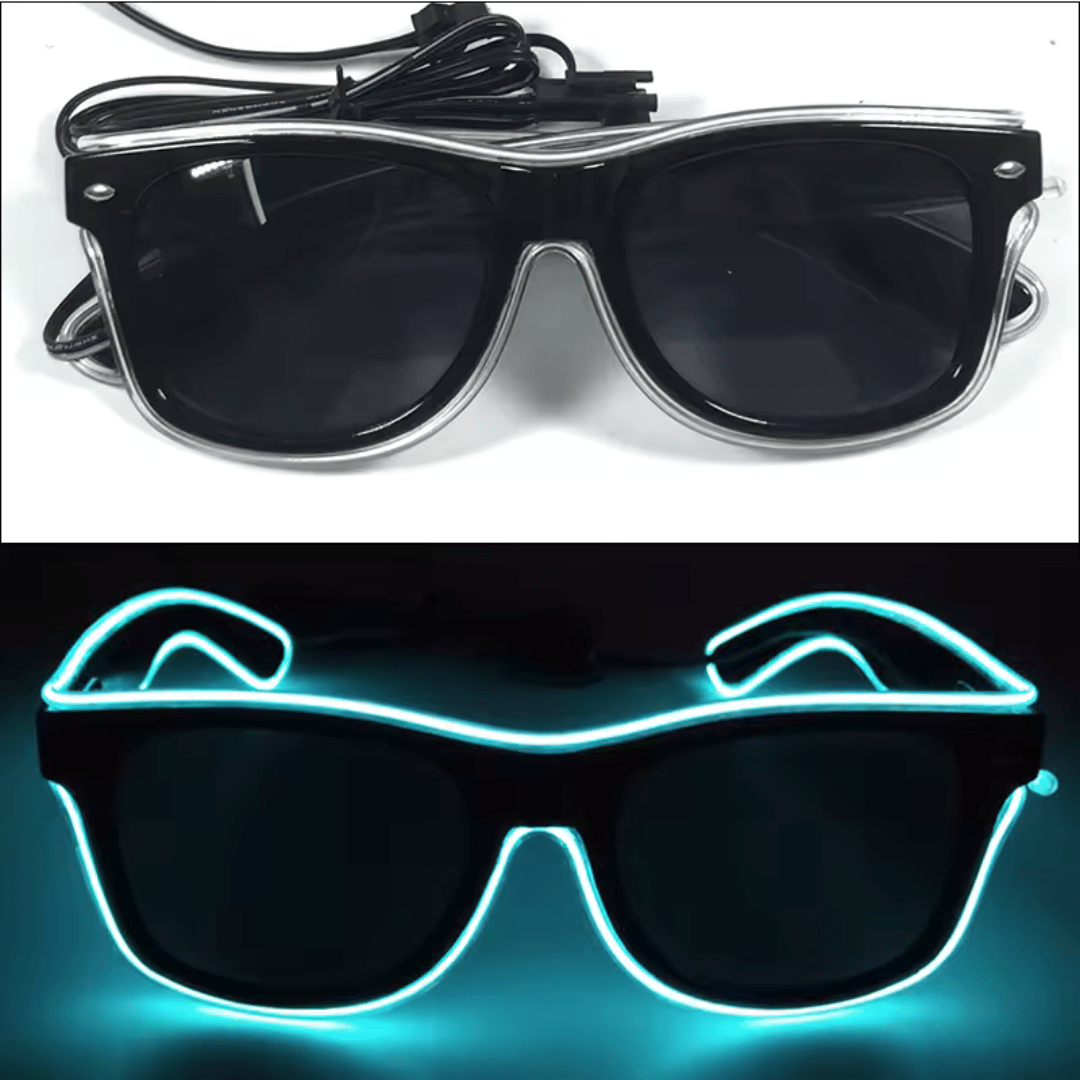 LED - Neonbrille Hellblau - TwentyFourParty