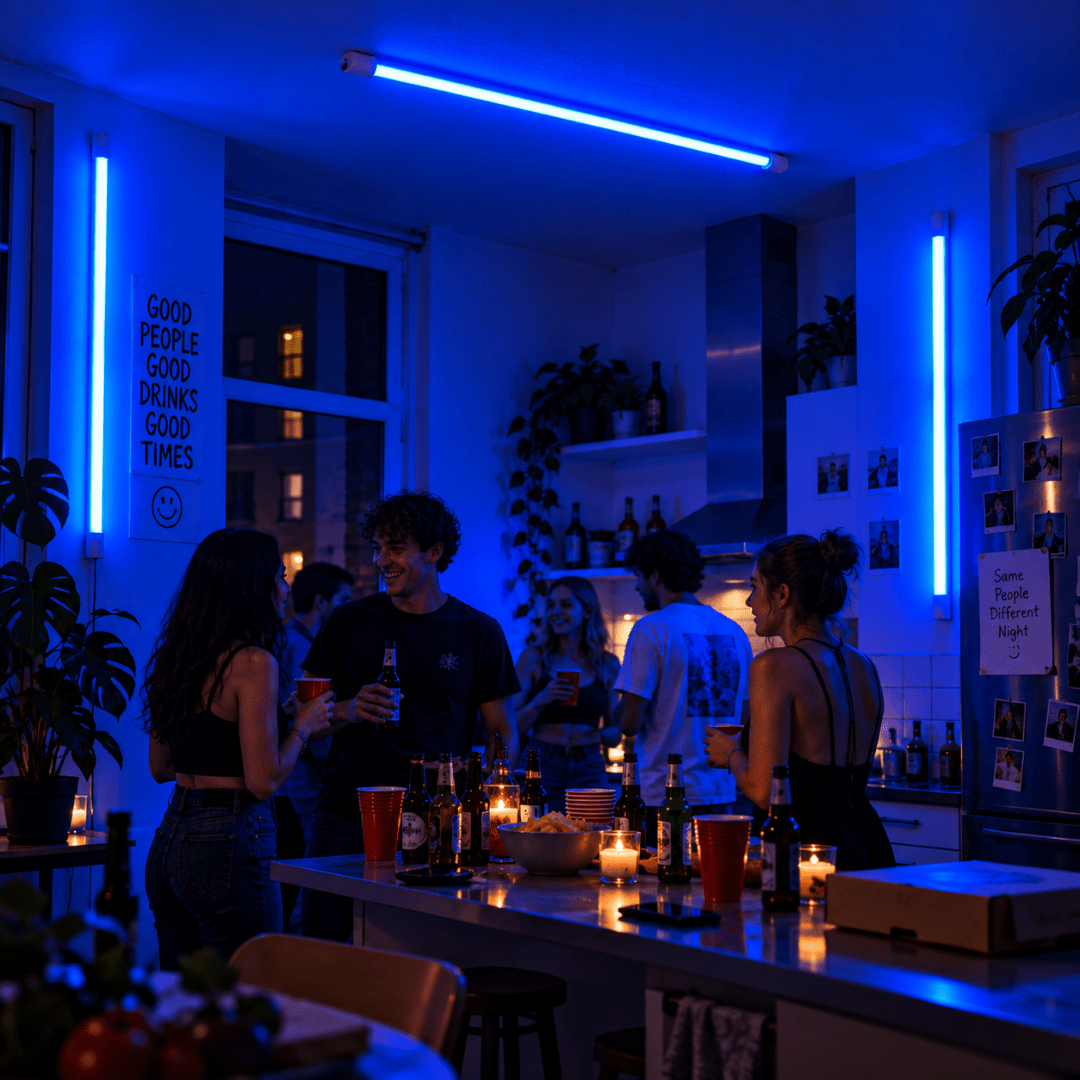 LED Tube Blau 120 cm Retro Party Lichtstab - TwentyFourParty